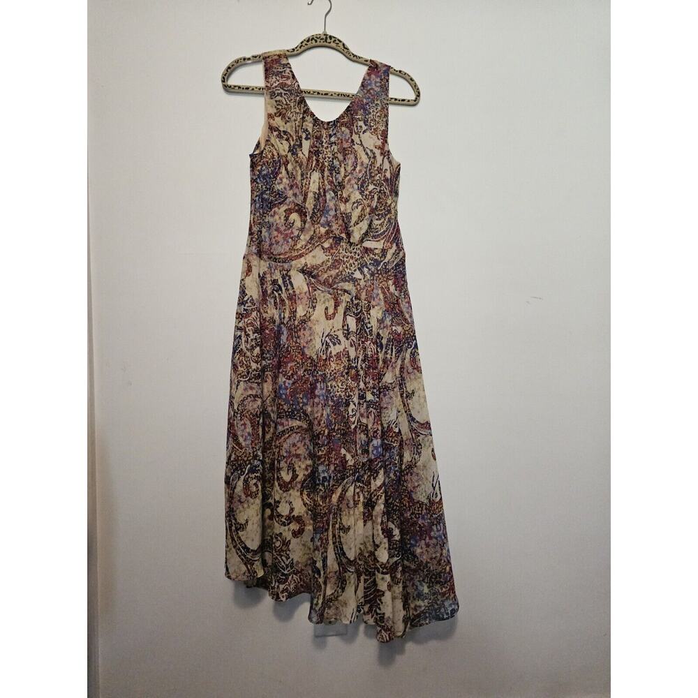 Evan Picone Floral Fit Flare Asymmetric Midi Lined Dress 16